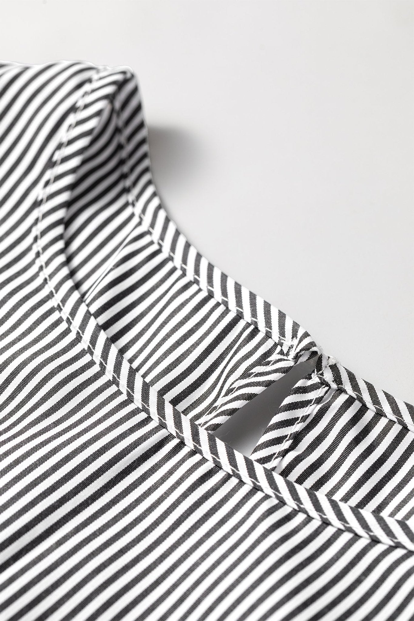 Stripe Ruffle Sleeve Round Neck Blouse - Rooted & Reckless Co.