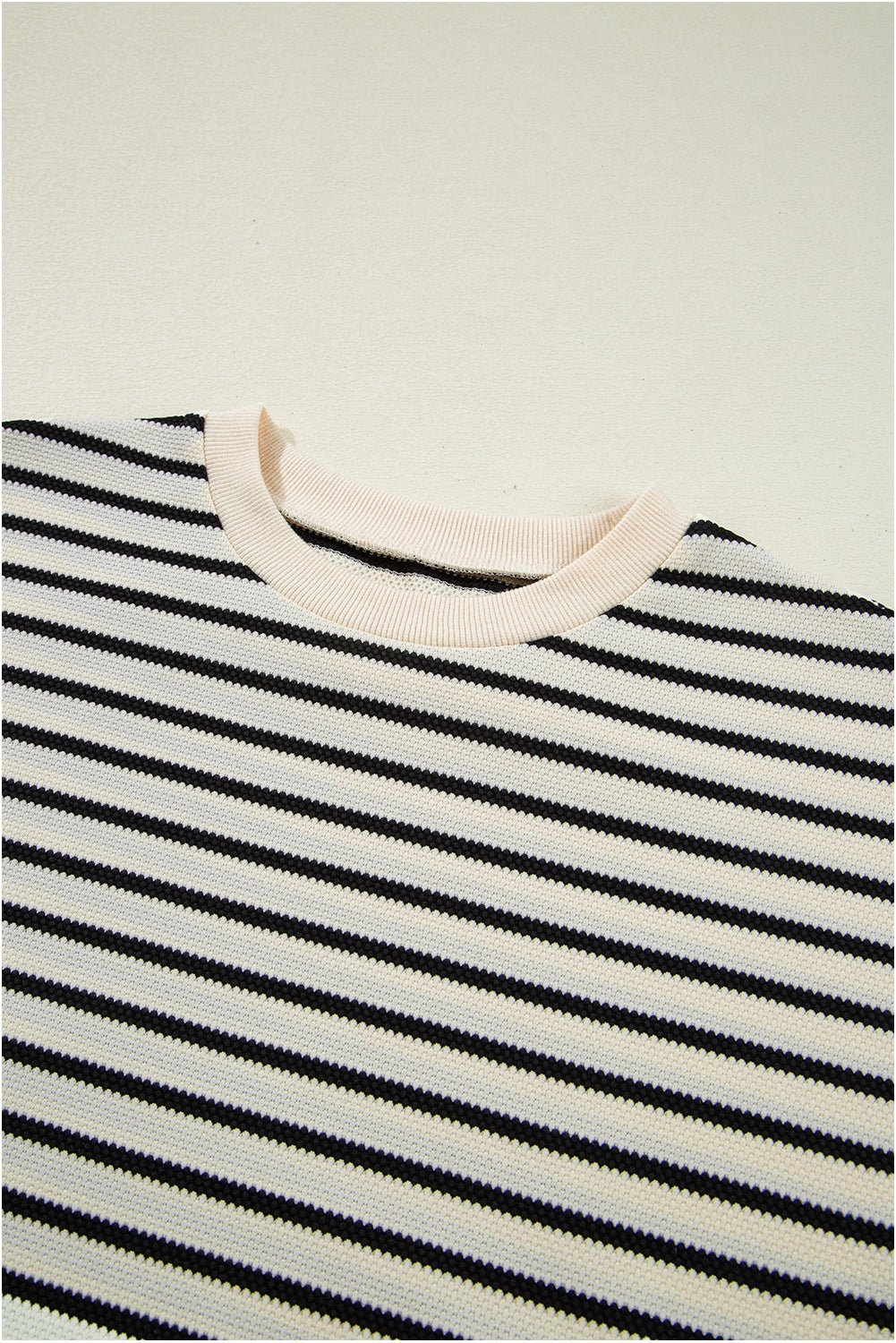 Stripe Scallop Lace Trim Ruffle Short Sleeve Top - Rooted & Reckless Co.
