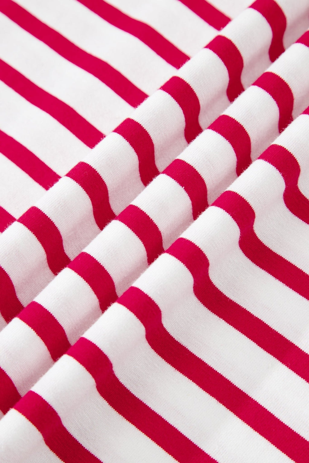 Stripe Scallop Trim Round Neck T-Shirt - Rooted & Reckless Co.