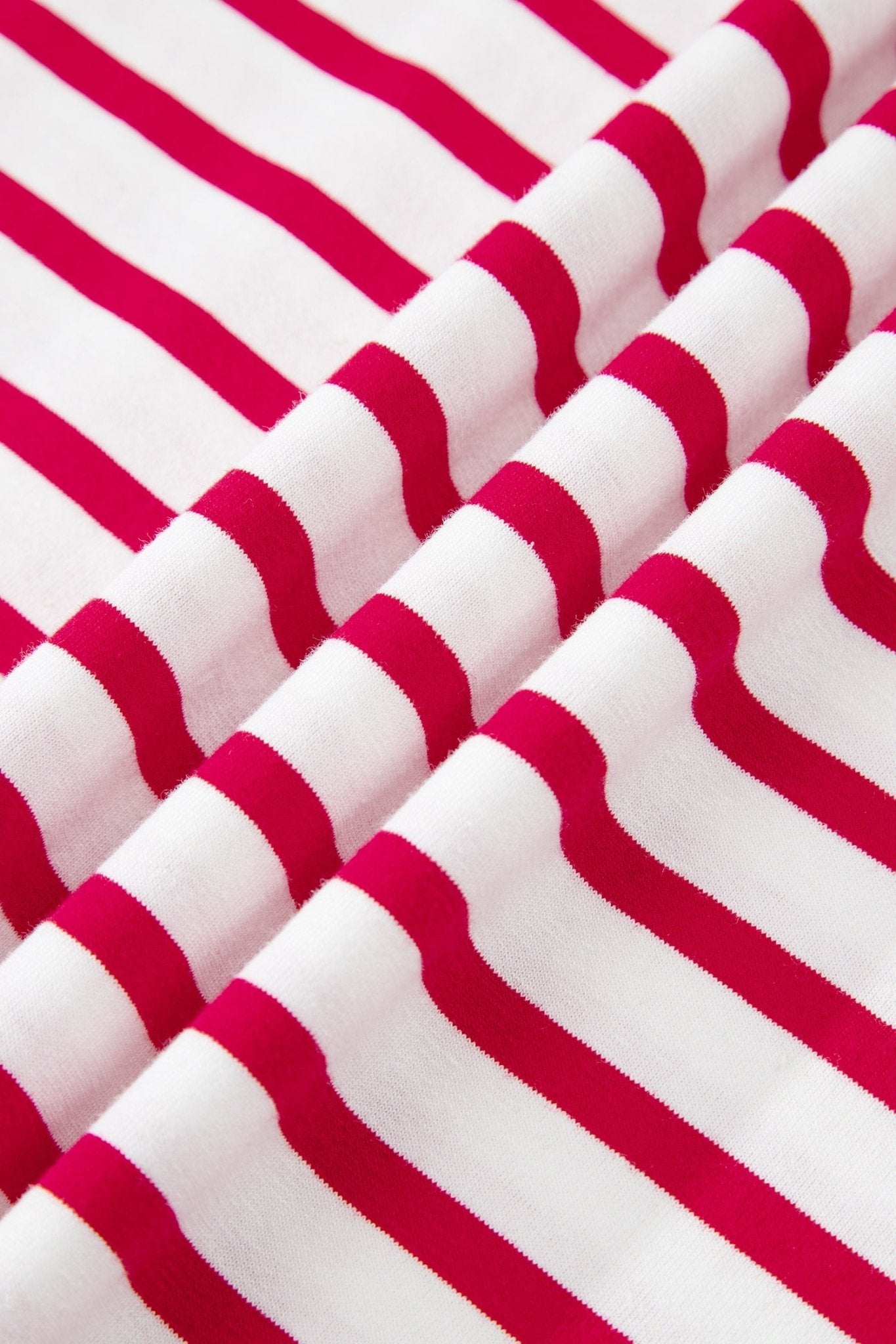 Stripe Scallop Trim Round Neck T-Shirt - Rooted & Reckless Co.