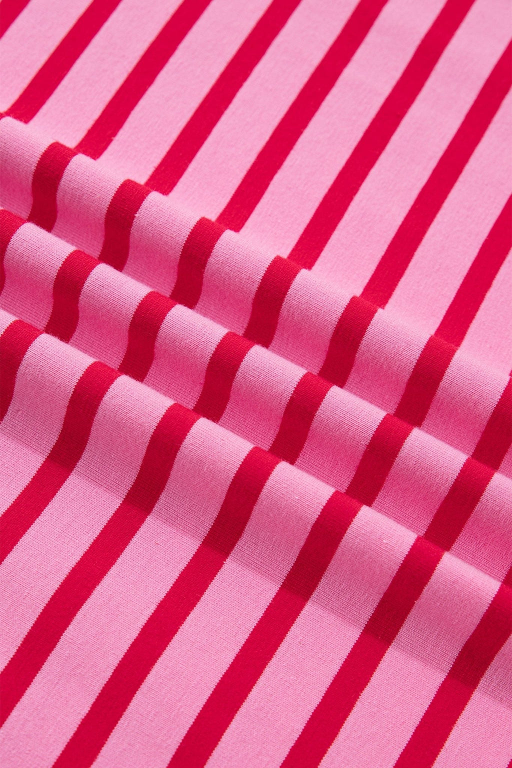 Stripe Scallop Trim Round Neck T-Shirt - Rooted & Reckless Co.