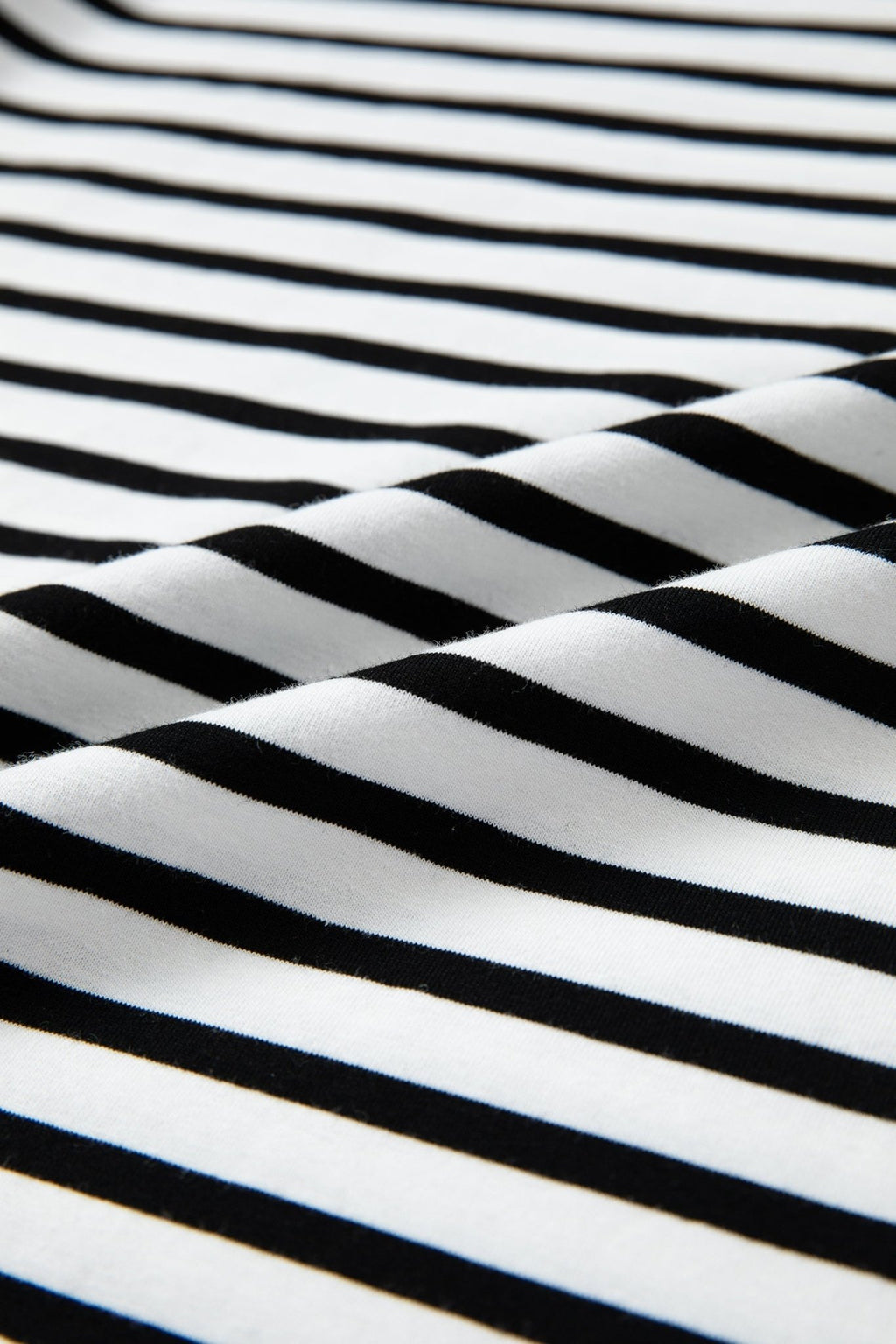 Stripe Scallop Trim Round Neck T-Shirt - Rooted & Reckless Co.