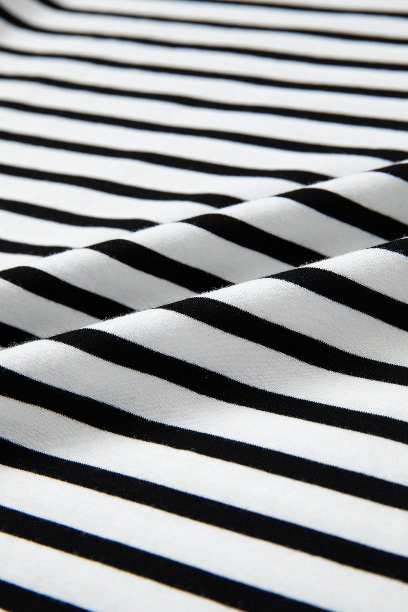 Stripe Scallop Trim Round Neck T-Shirt - Rooted & Reckless Co.
