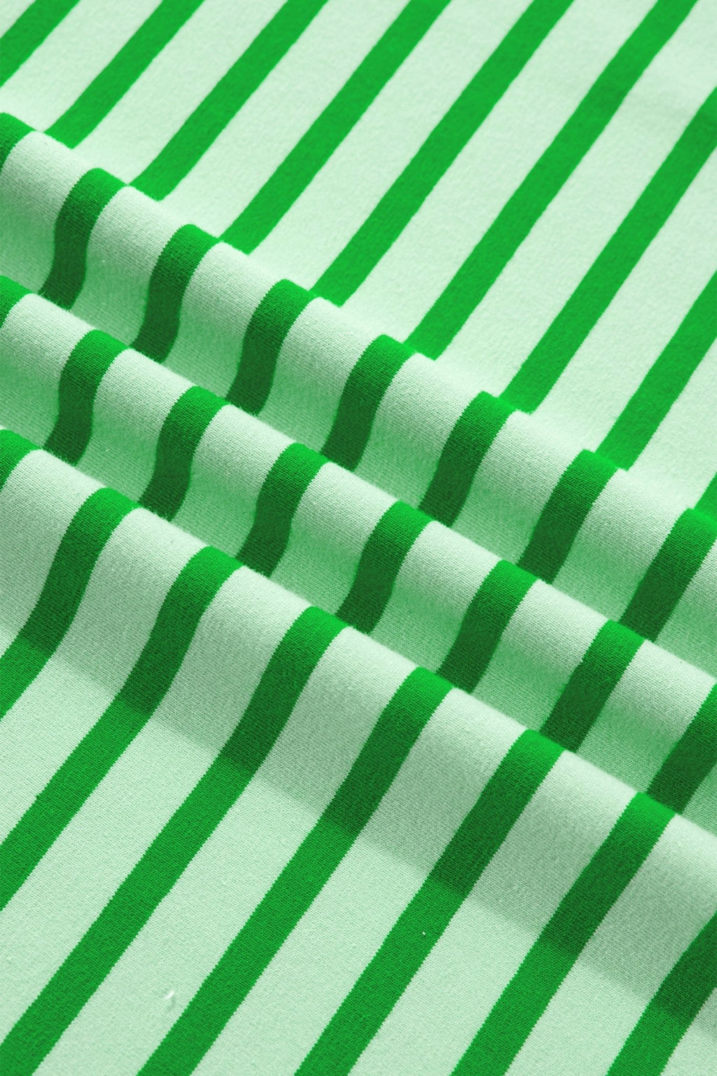 Stripe Scallop Trim Round Neck T-Shirt - Rooted & Reckless Co.