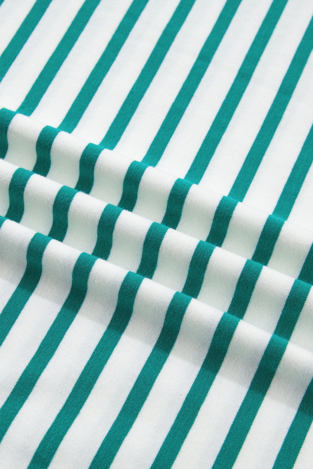 Stripe Scallop Trim Round Neck T-Shirt - Rooted & Reckless Co.