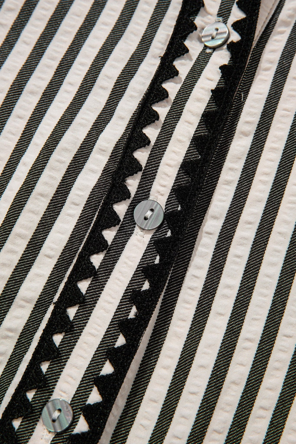 Stripe Scallop Trim Shirt Collar Maxi Dress - Rooted & Reckless Co.