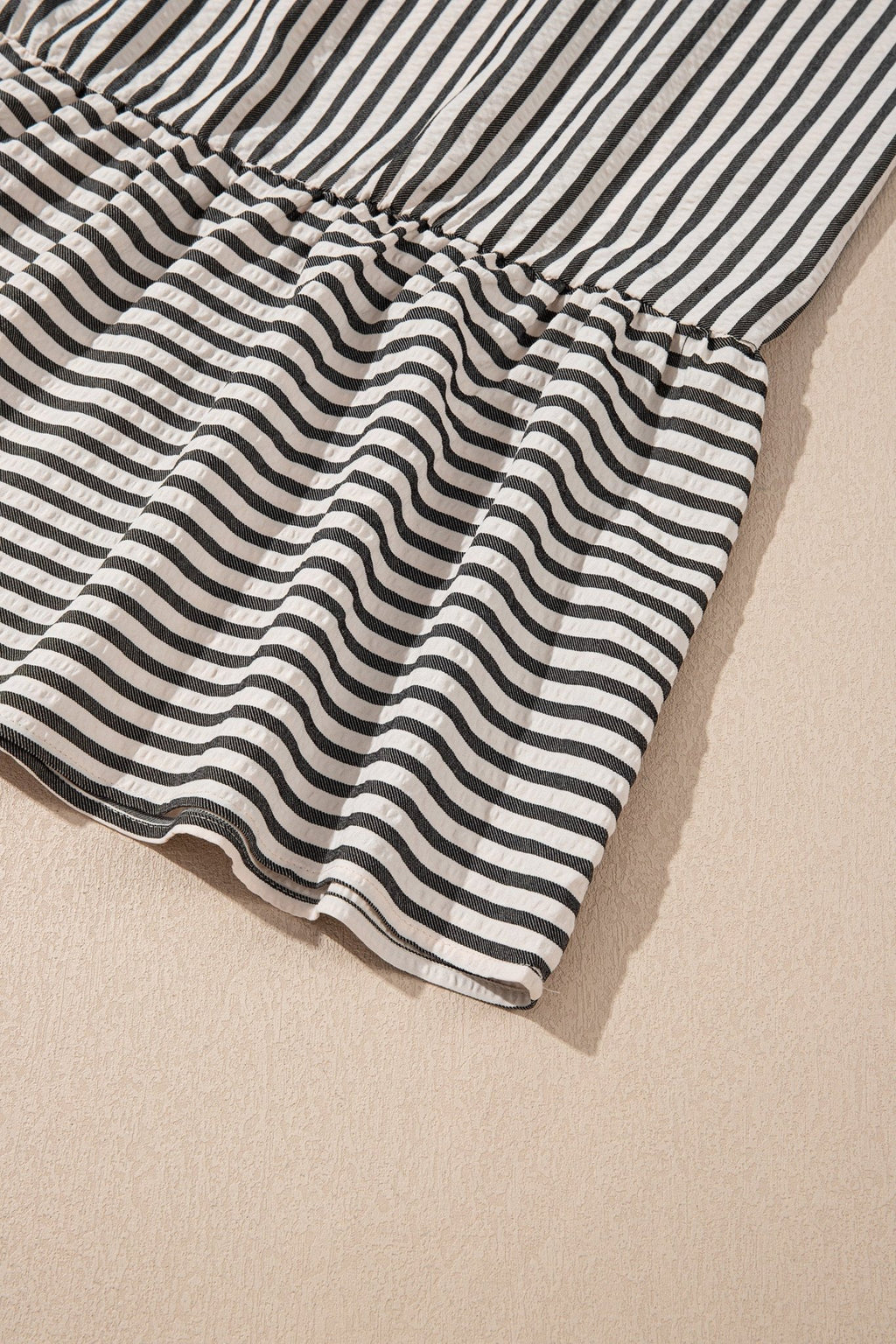 Stripe Scallop Trim Shirt Collar Maxi Dress - Rooted & Reckless Co.