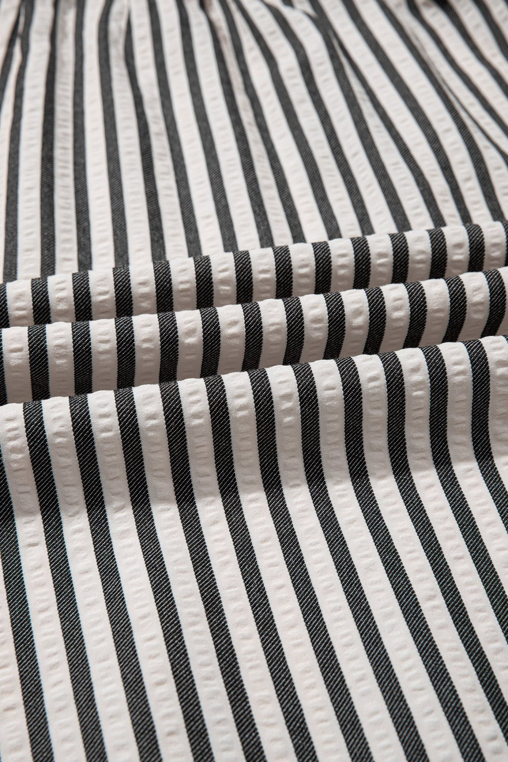 Stripe Scallop Trim Shirt Collar Maxi Dress - Rooted & Reckless Co.
