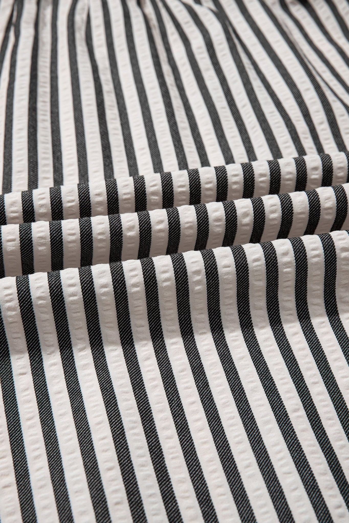 Stripe Scallop Trim Shirt Collar Maxi Dress - Rooted & Reckless Co.