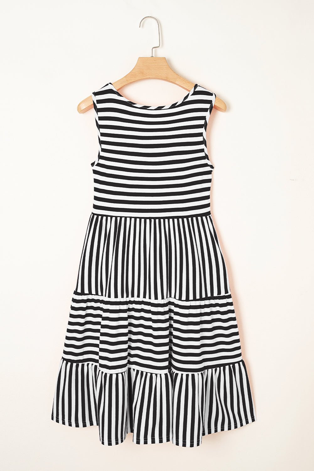 Stripe Scoop Neck Sleeveless Mini Dress - Rooted & Reckless Co.