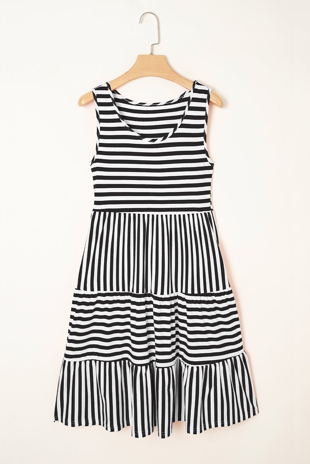Stripe Scoop Neck Sleeveless Mini Dress - Rooted & Reckless Co.
