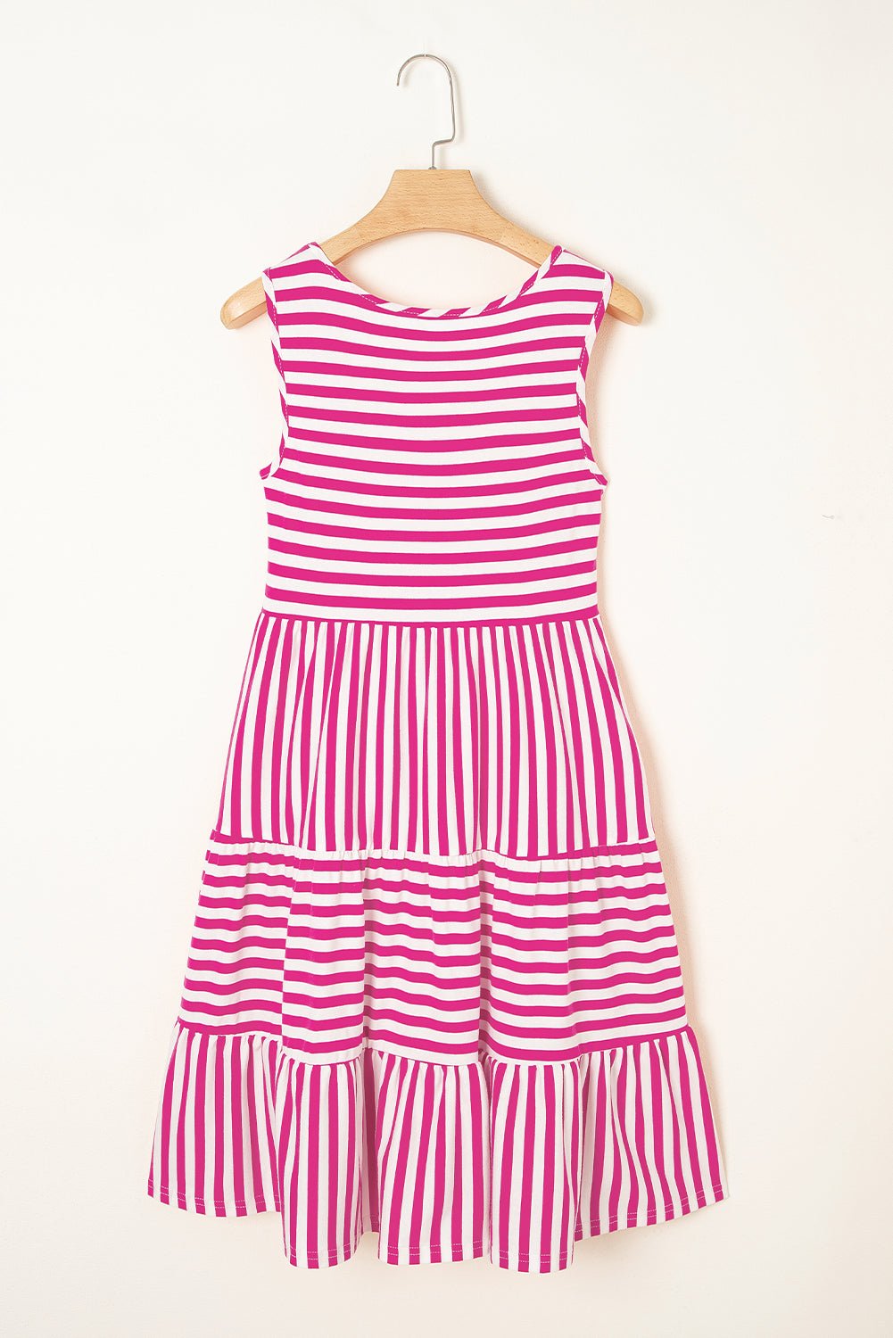 Stripe Scoop Neck Sleeveless Mini Dress - Rooted & Reckless Co.