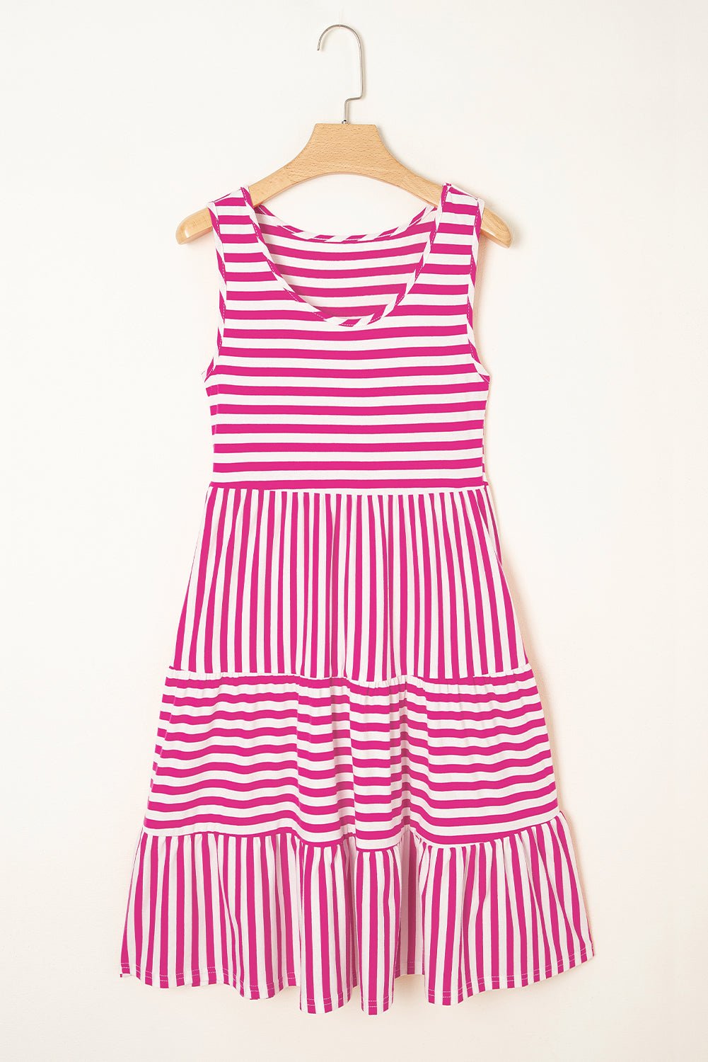Stripe Scoop Neck Sleeveless Mini Dress - Rooted & Reckless Co.