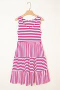 Stripe Scoop Neck Sleeveless Mini Dress - Rooted & Reckless Co.