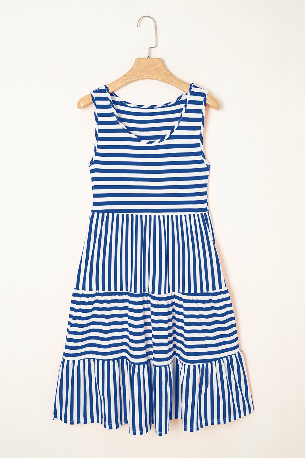 Stripe Scoop Neck Sleeveless Mini Dress - Rooted & Reckless Co.