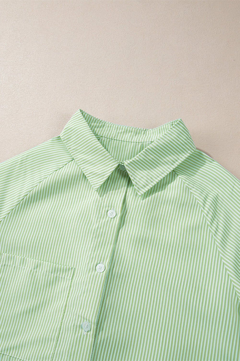 Stripe Shirred Cuff Button-Up Shirt - Rooted & Reckless Co.