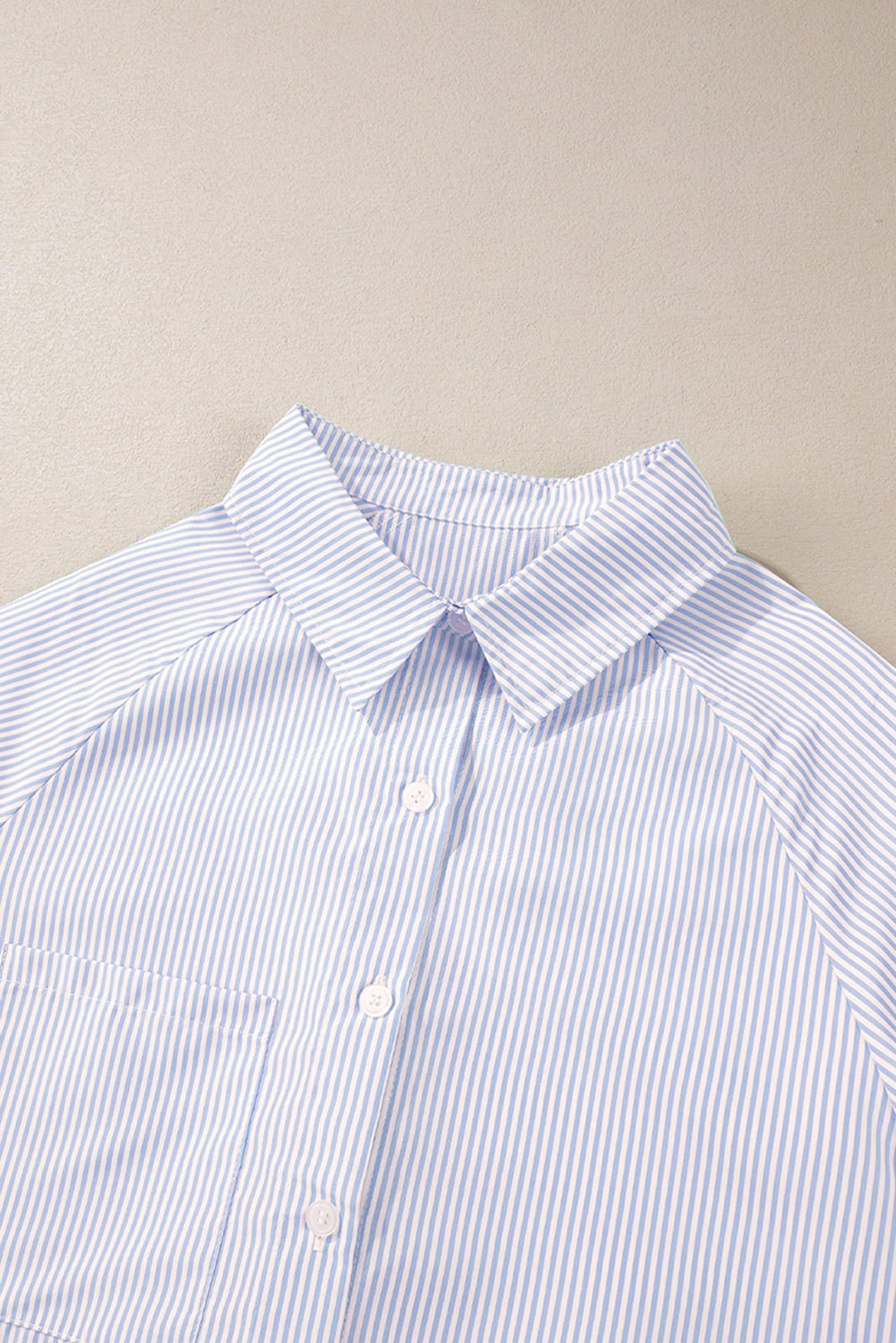 Stripe Shirred Cuff Button-Up Shirt - Rooted & Reckless Co.