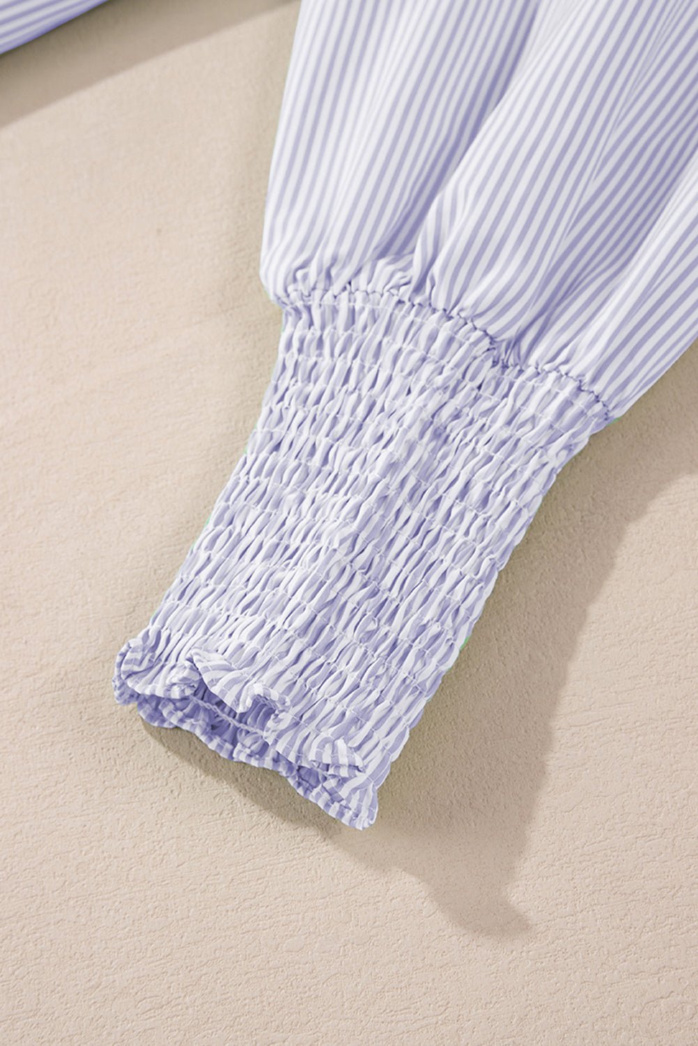 Stripe Shirred Cuff Button-Up Shirt - Rooted & Reckless Co.