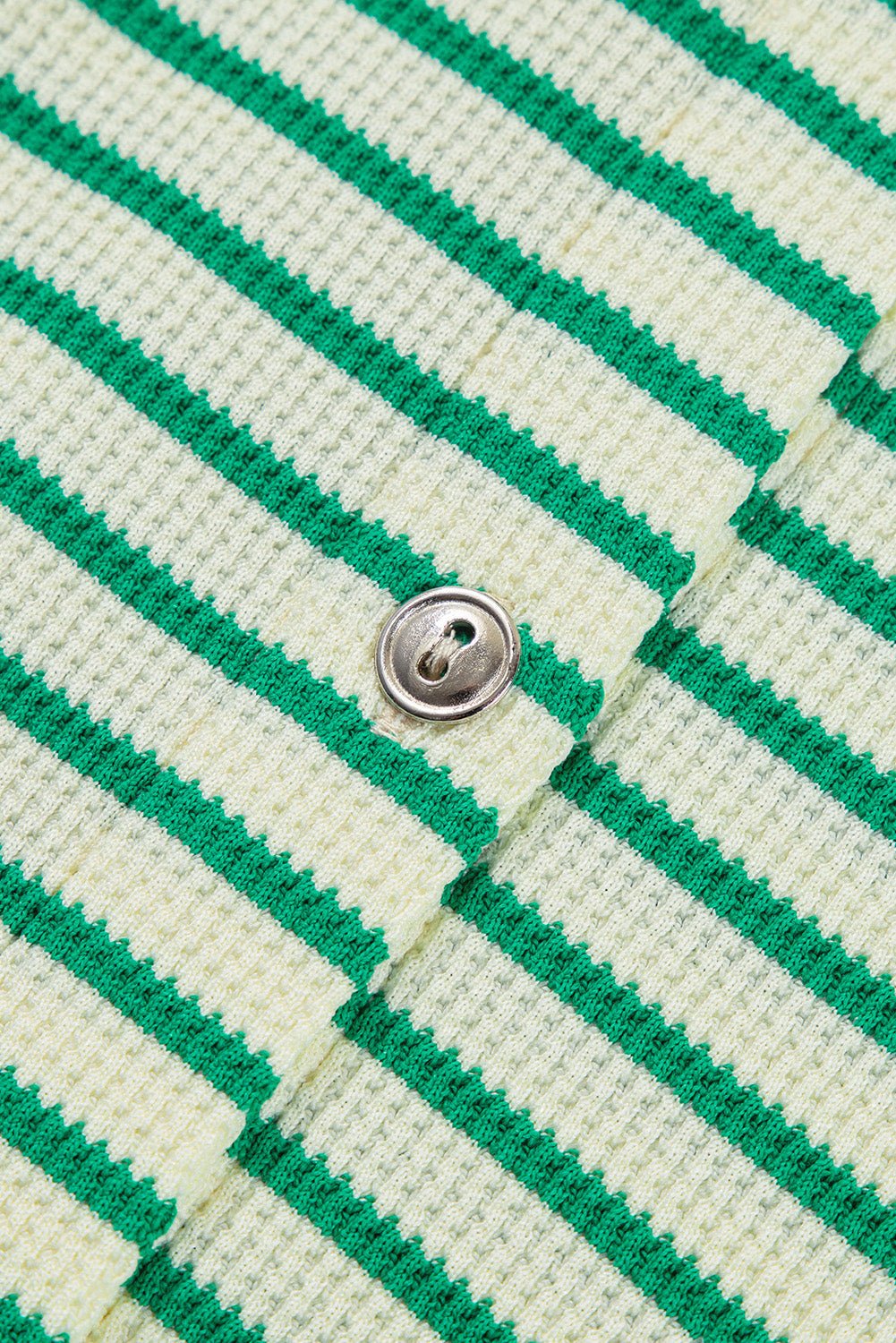 Stripe Short Sleeve Buttoned Collar Belted Romper - Rooted & Reckless Co.
