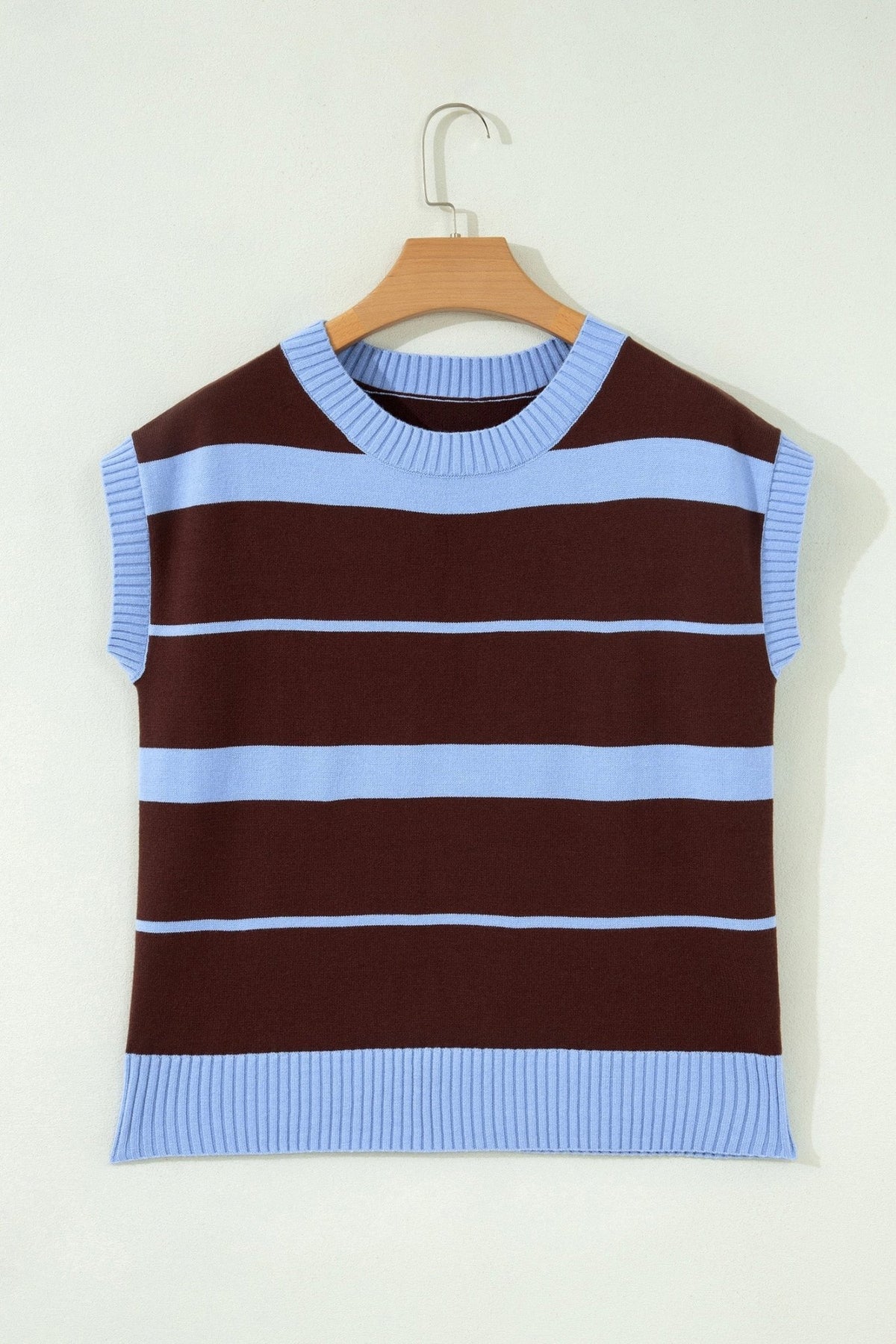 Stripe Short Sleeve Round Neck Knit Top - Rooted & Reckless Co.