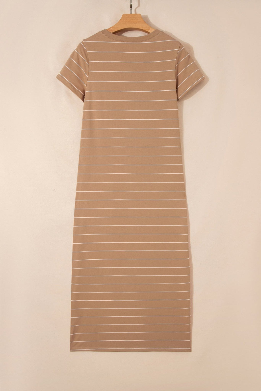 Stripe Short Sleeve Side Slit Maxi Dress - Rooted & Reckless Co.