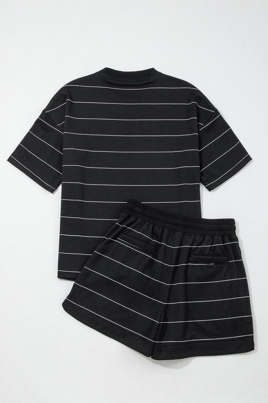 Stripe Short Sleeve Tee & Drawstring Shorts Set - Rooted & Reckless Co.