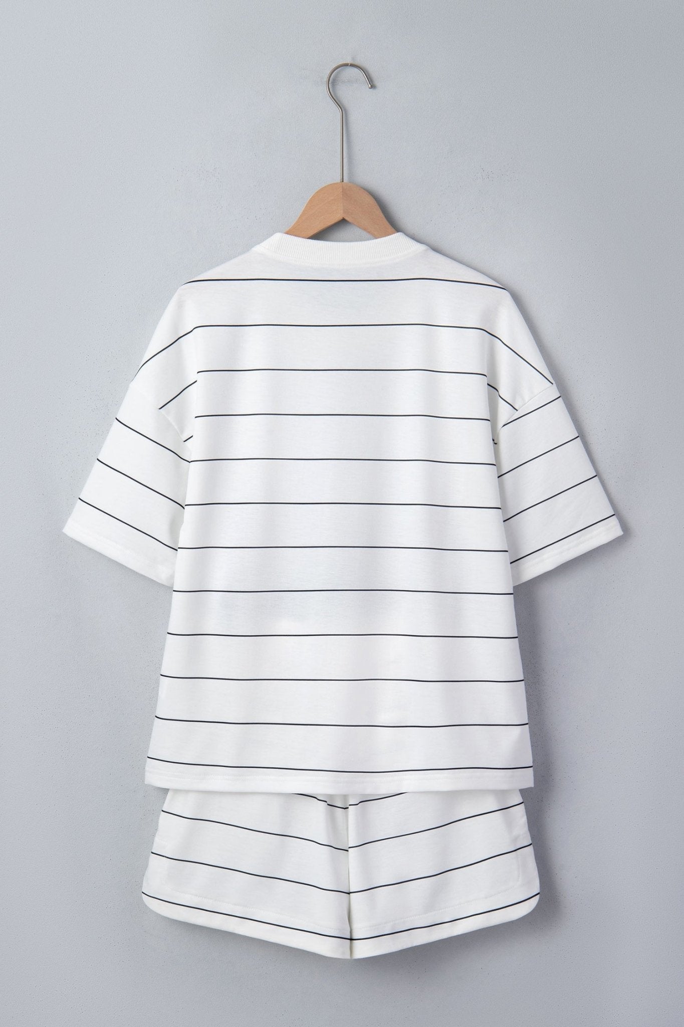 Stripe Short Sleeve Tee & Drawstring Shorts Set - Rooted & Reckless Co.