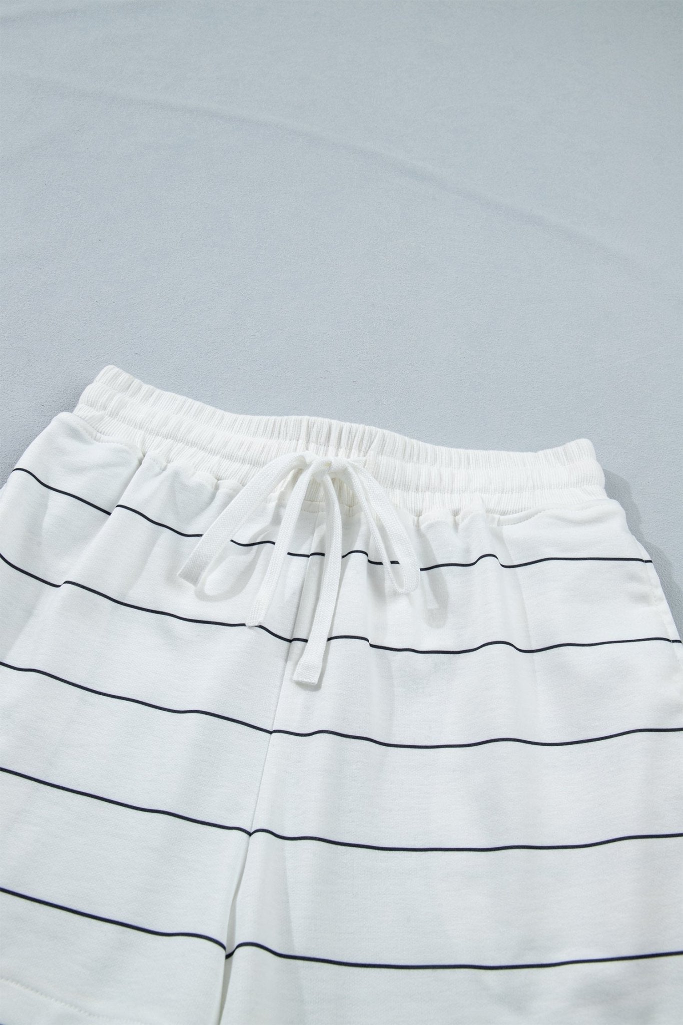 Stripe Short Sleeve Tee & Drawstring Shorts Set - Rooted & Reckless Co.