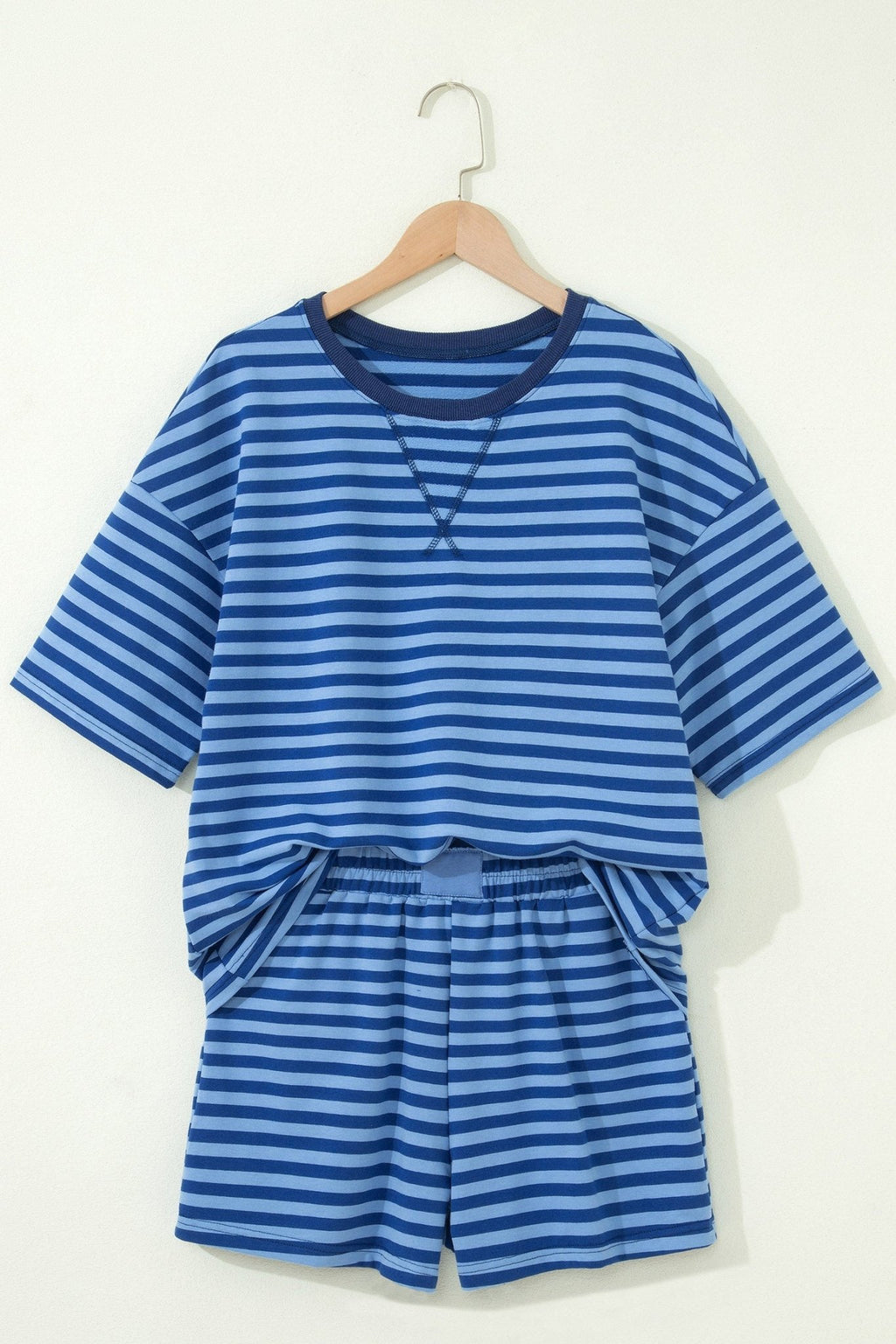 Stripe Short Sleeve Top & High Waist Short Set - Rooted & Reckless Co.