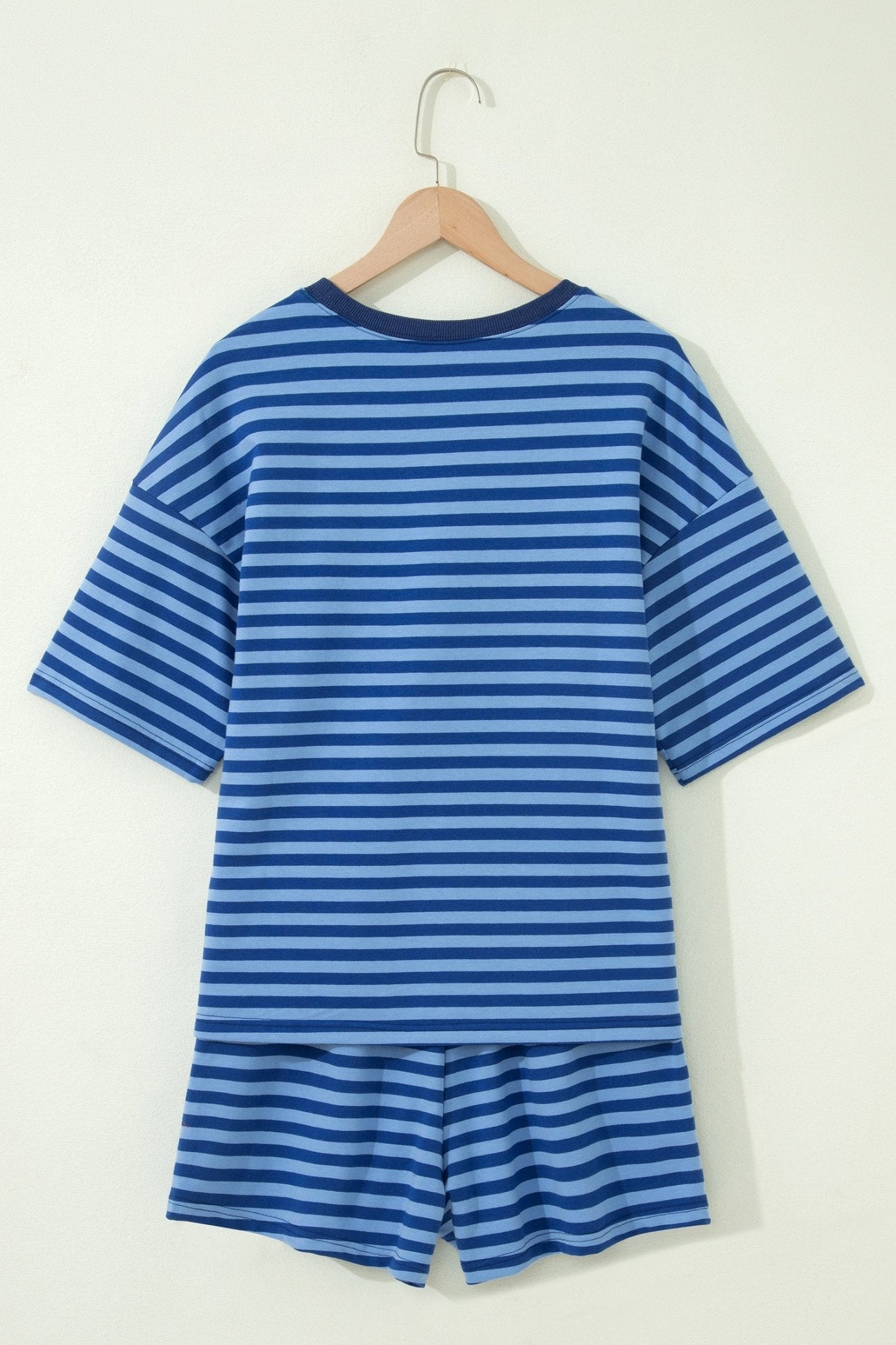 Stripe Short Sleeve Top & High Waist Short Set - Rooted & Reckless Co.