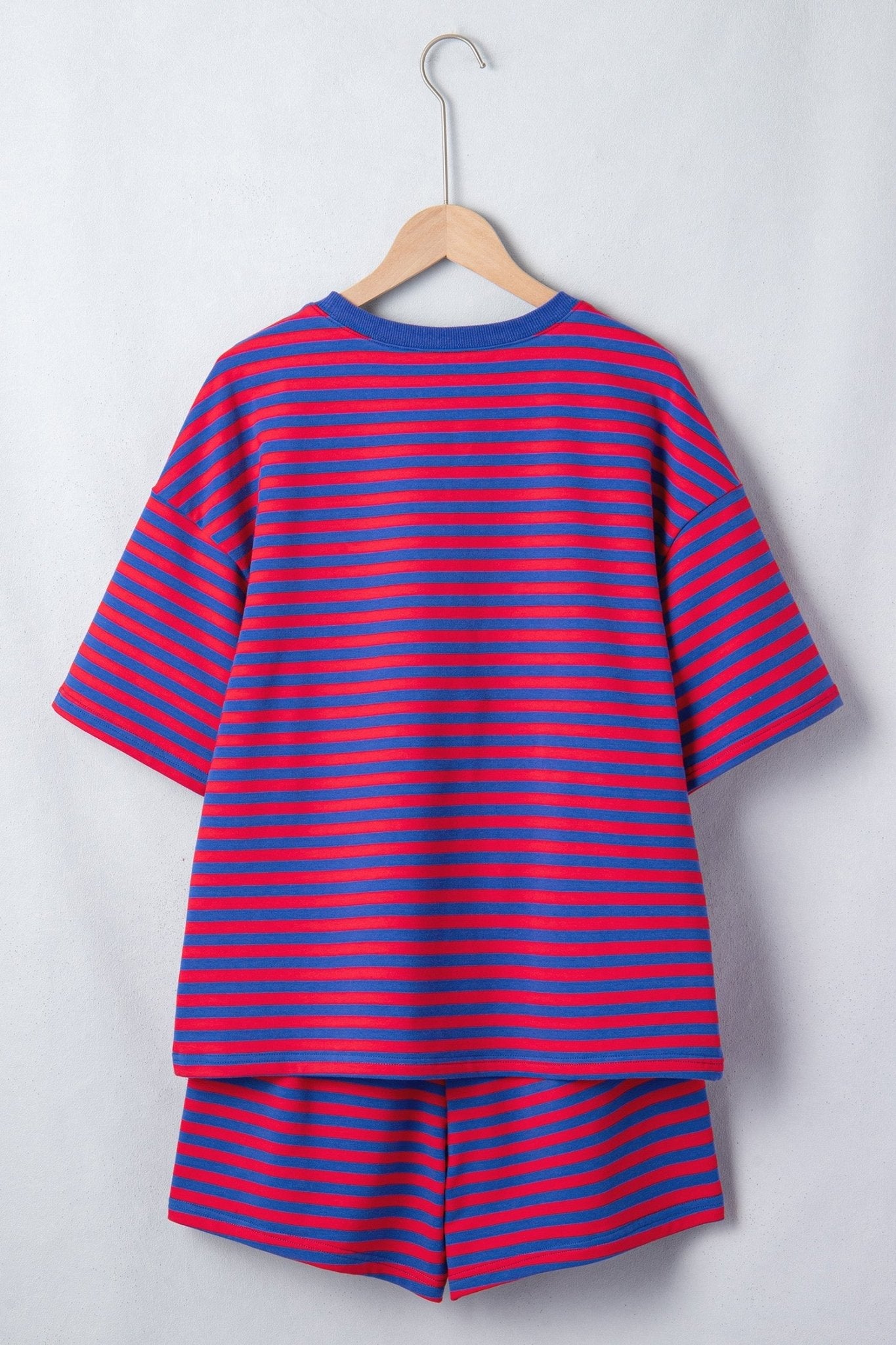 Stripe Short Sleeve Top & High Waist Short Set - Rooted & Reckless Co.
