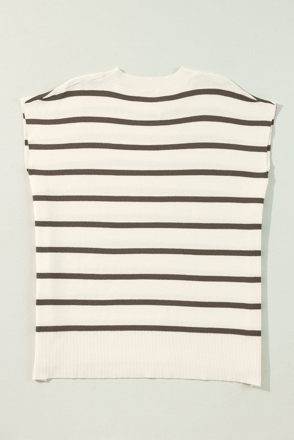 Stripe Side Slit Short Sleeve Sweater Tee - Rooted & Reckless Co.