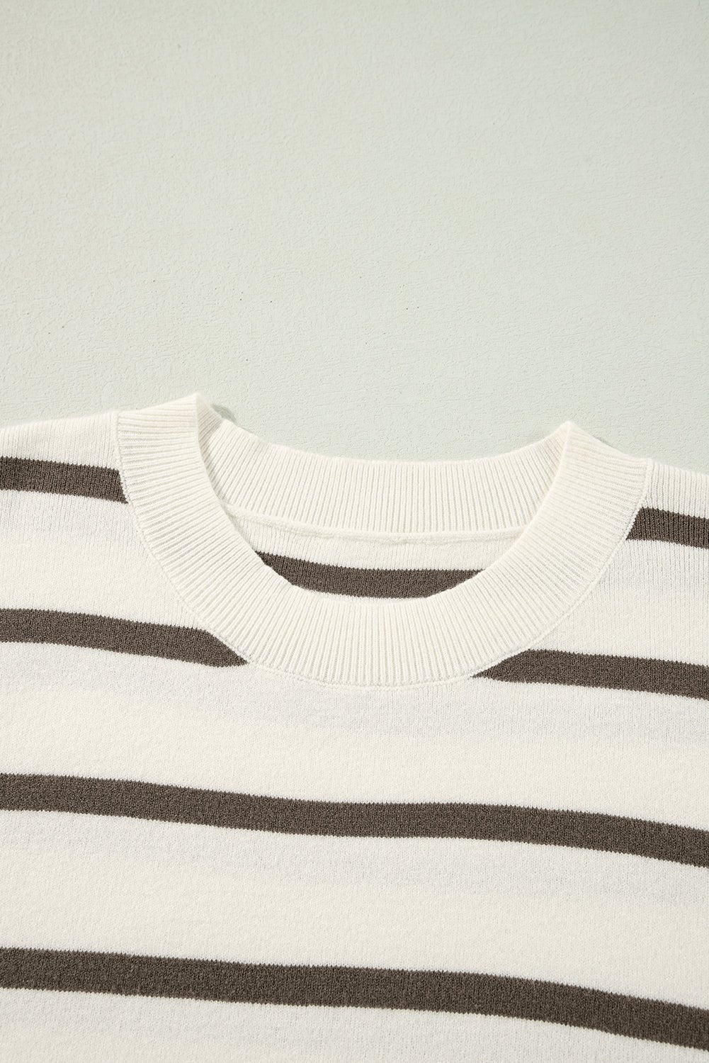 Stripe Side Slit Short Sleeve Sweater Tee - Rooted & Reckless Co.