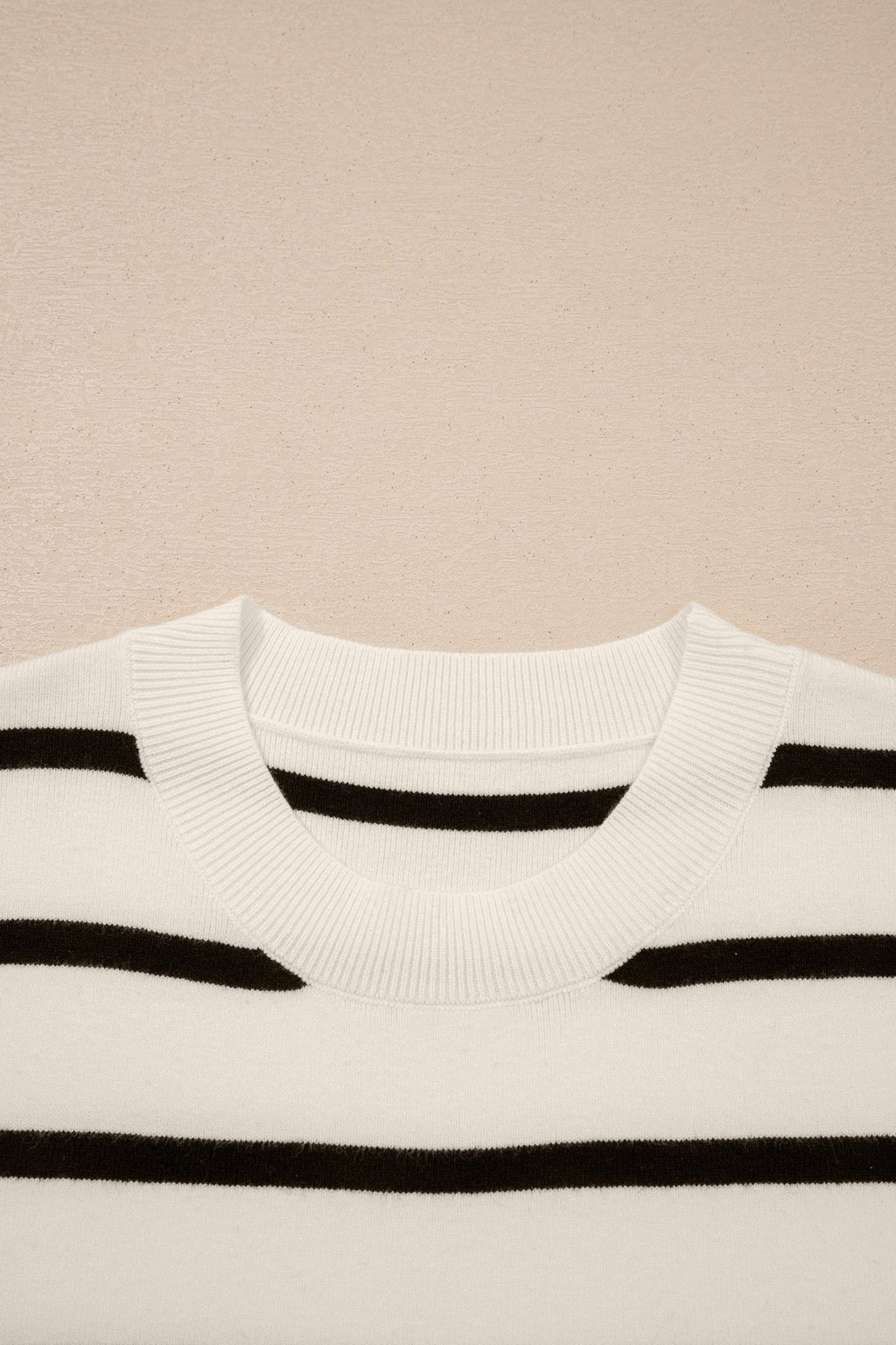 Stripe Side Slit Short Sleeve Sweater Tee - Rooted & Reckless Co.