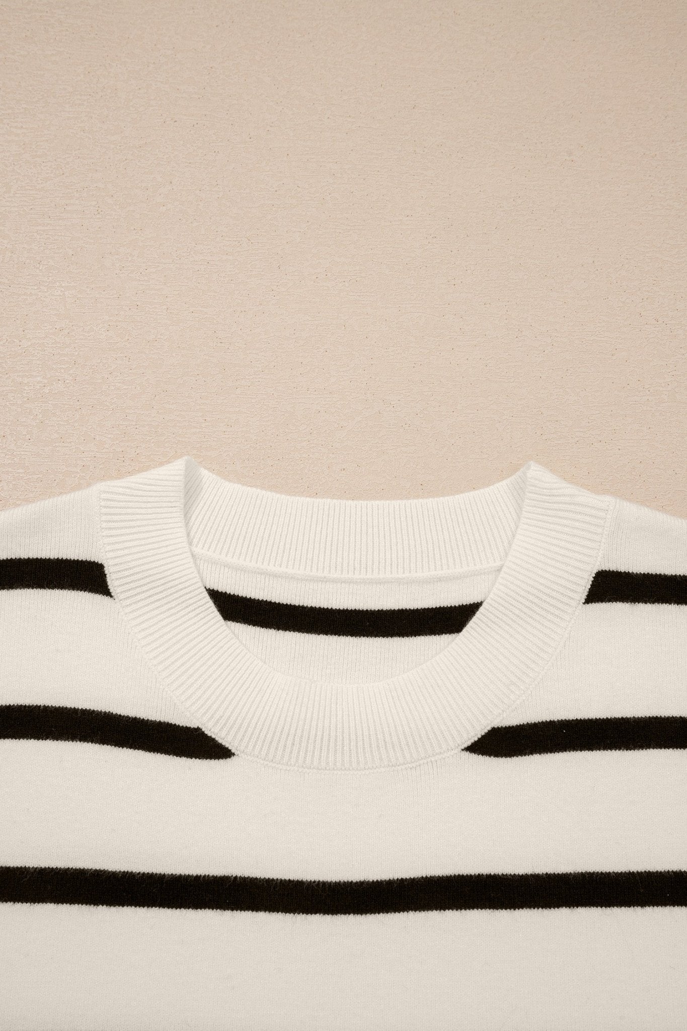 Stripe Side Slit Short Sleeve Sweater Tee - Rooted & Reckless Co.