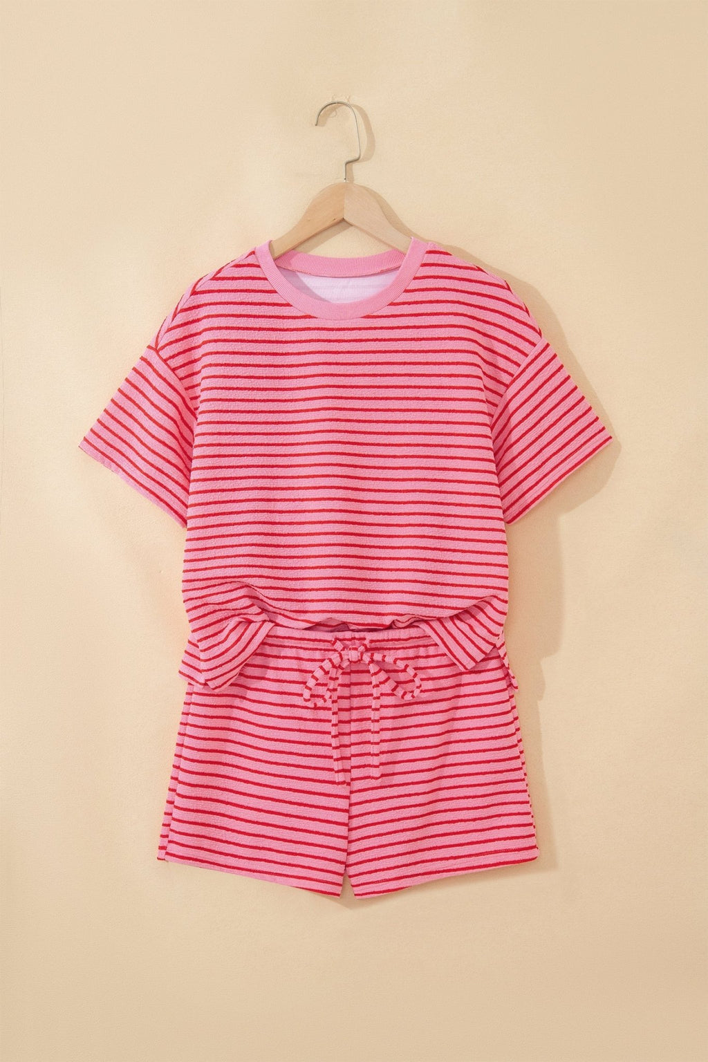 Stripe Side Split Tee & Drawstring Shorts Set - Rooted & Reckless Co.
