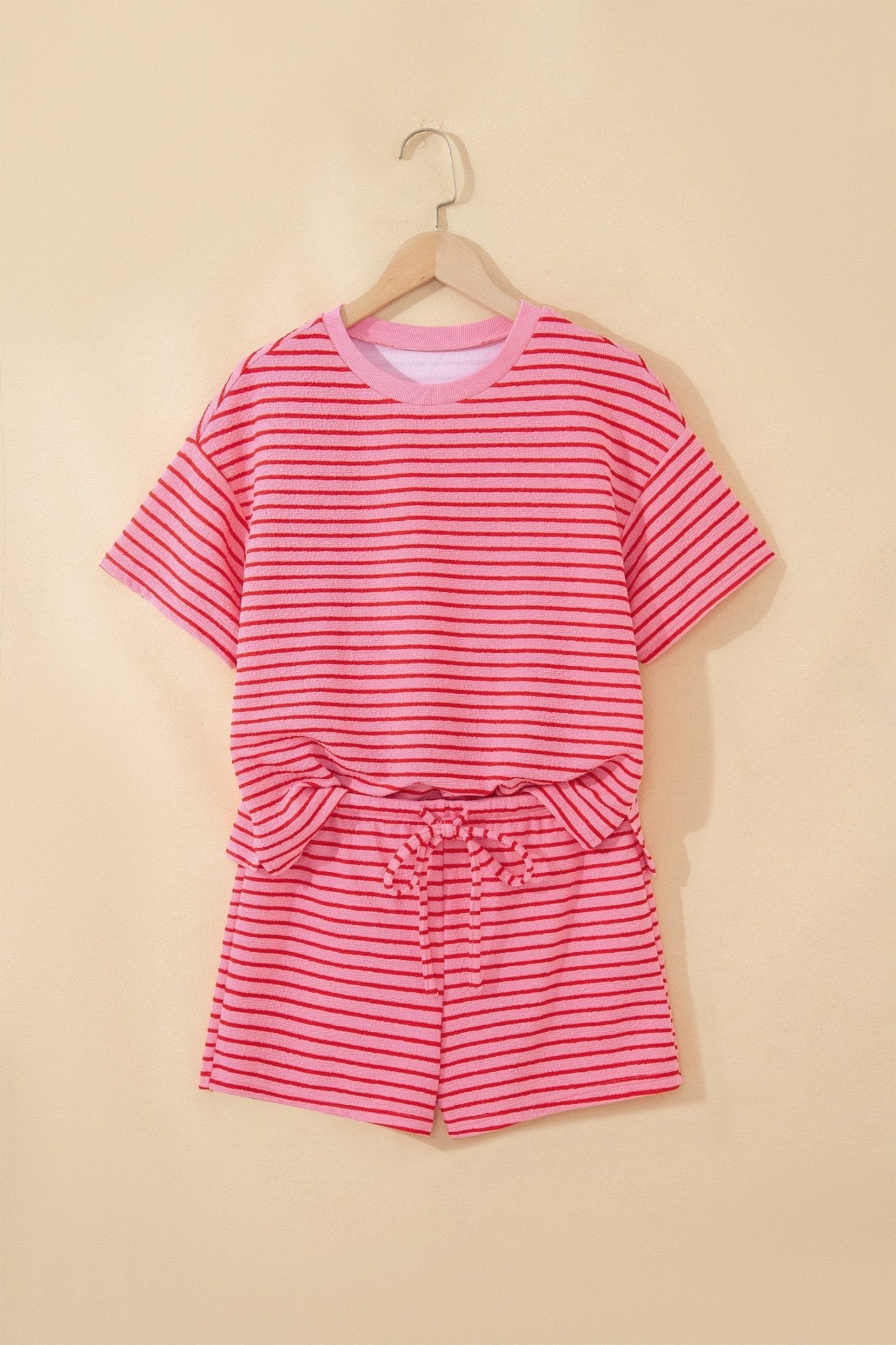 Stripe Side Split Tee & Drawstring Shorts Set - Rooted & Reckless Co.