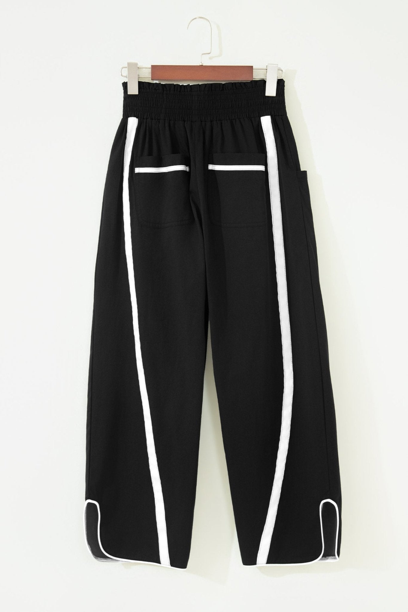 Stripe Smocked Waist Drawstring Cropped Pants - Rooted & Reckless Co.