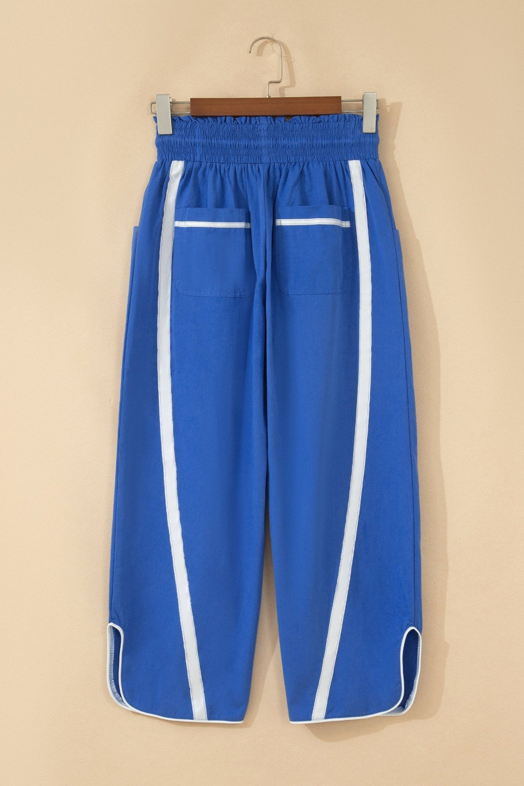 Stripe Smocked Waist Drawstring Cropped Pants - Rooted & Reckless Co.