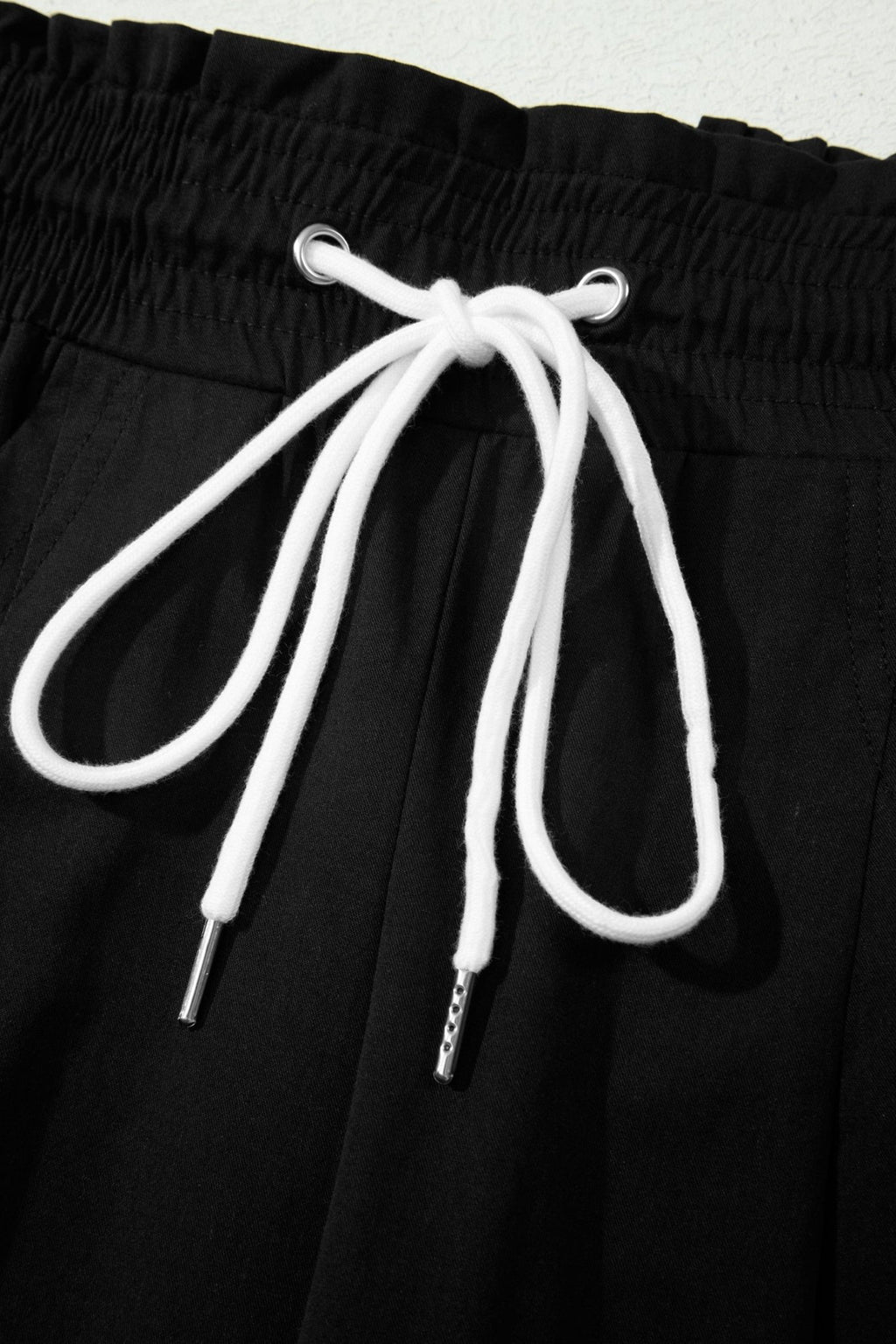 Stripe Smocked Waist Drawstring Cropped Pants - Rooted & Reckless Co.