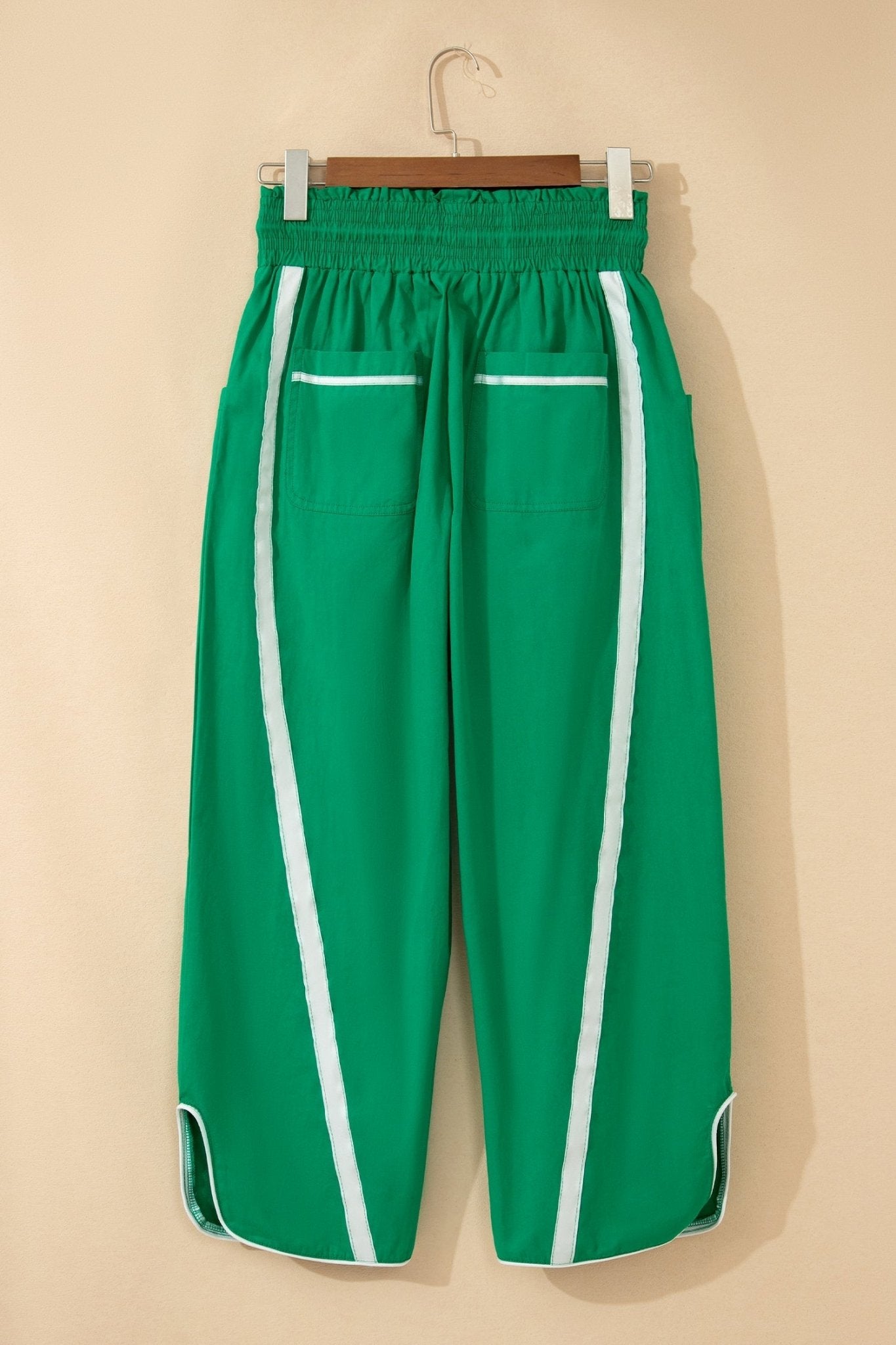 Stripe Smocked Waist Drawstring Cropped Pants - Rooted & Reckless Co.
