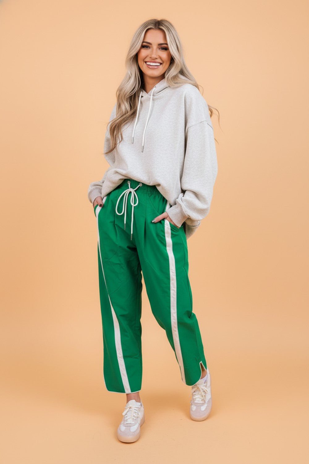 Stripe Smocked Waist Drawstring Cropped Pants - Rooted & Reckless Co.