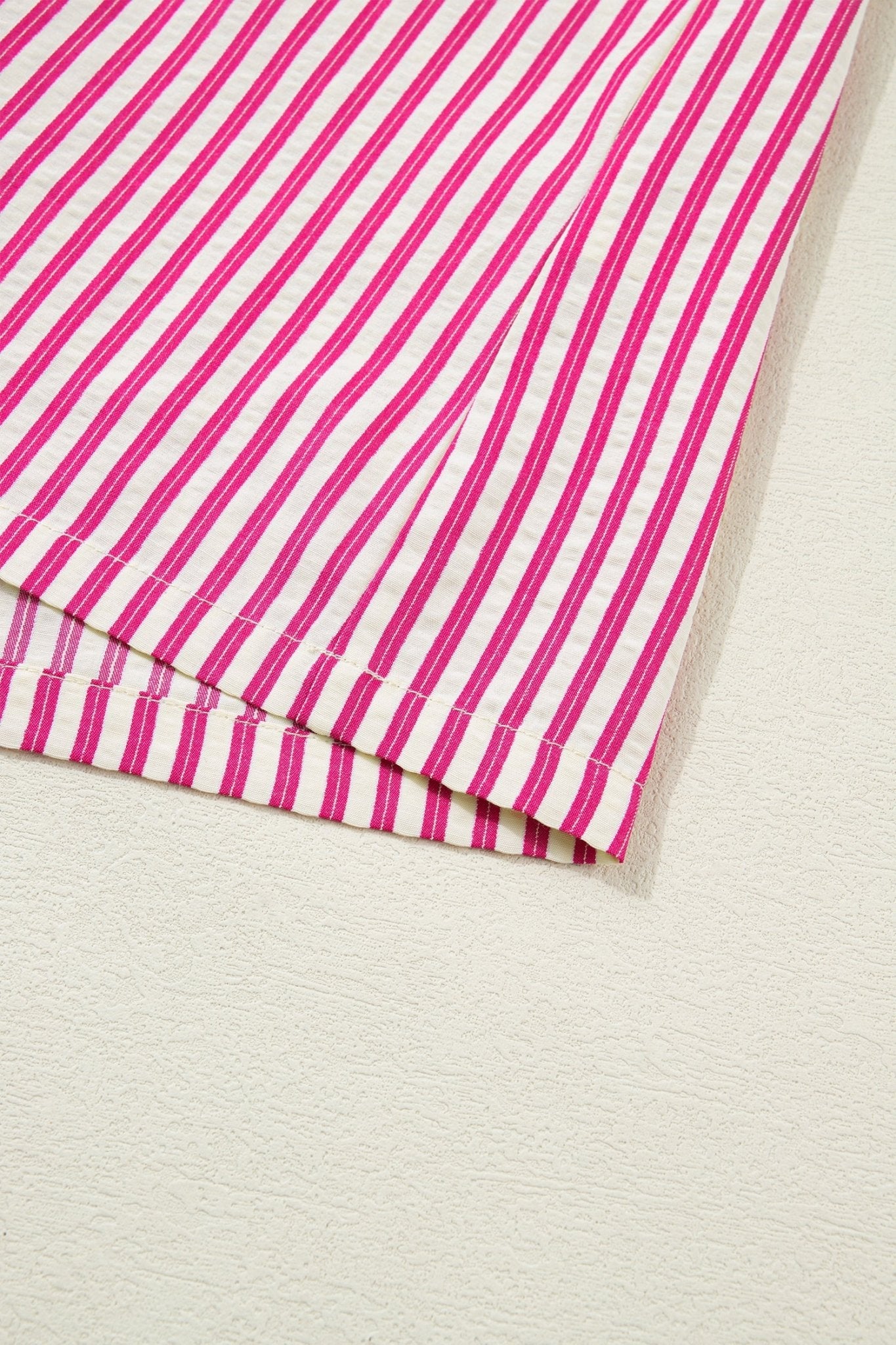 Stripe Smocked Yoke Short Sleeve Ruffle Blouse - Rooted & Reckless Co.