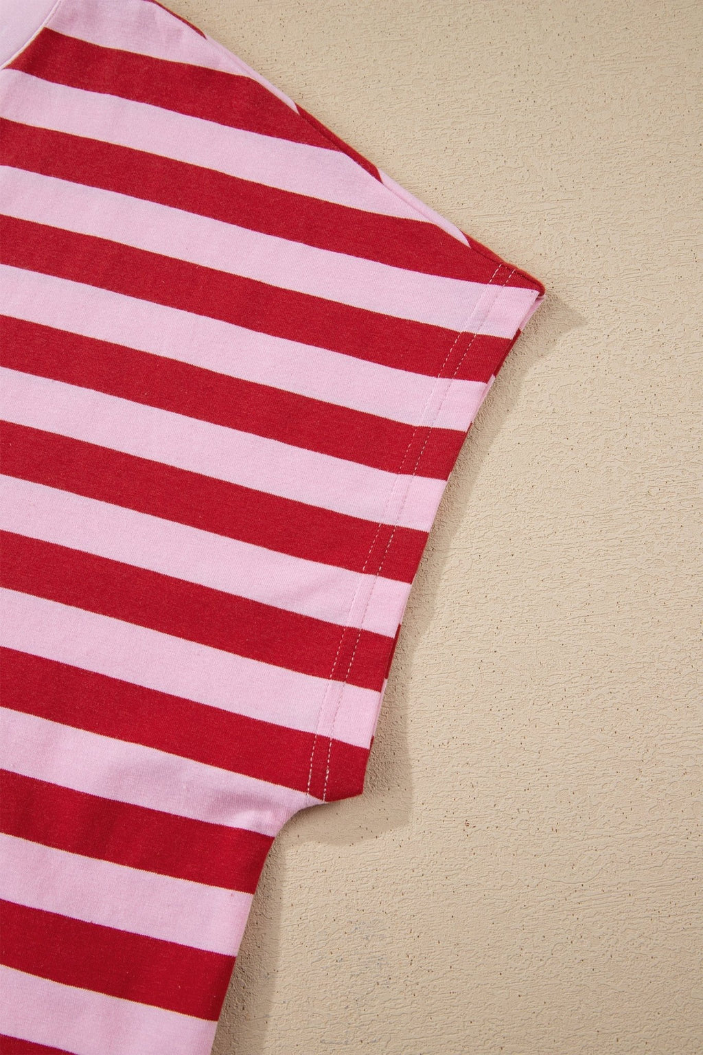 Stripe Split V-Neck Short Sleeve T-Shirt - Rooted & Reckless Co.