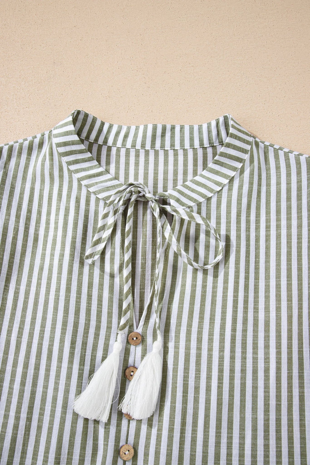 Stripe Tassel Tie-Neck Ruffle Tiered Dress - Rooted & Reckless Co.