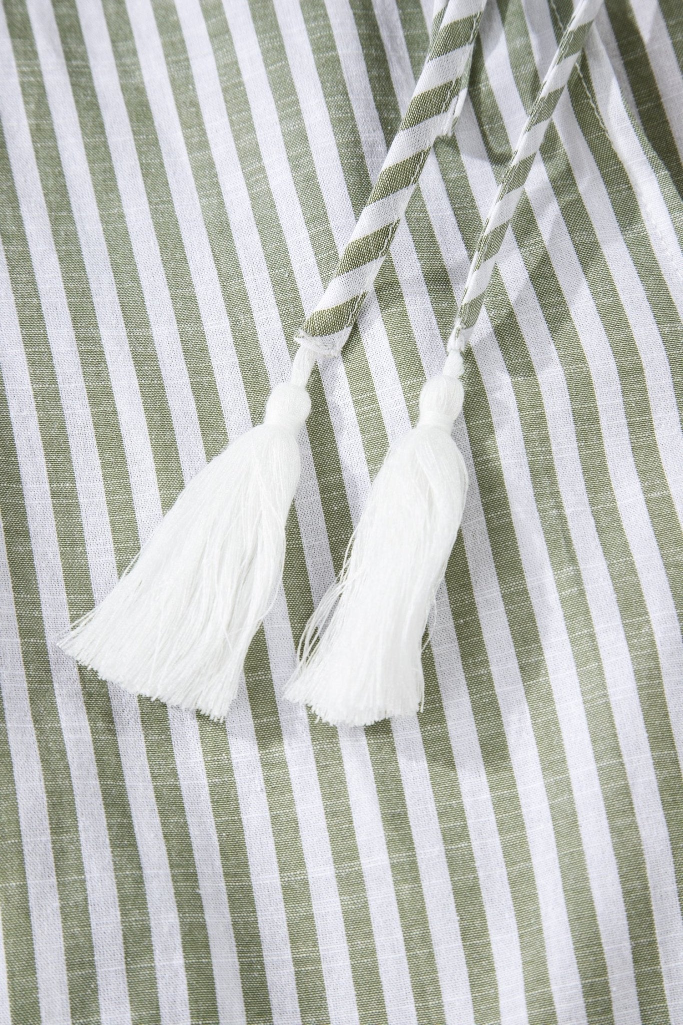 Stripe Tassel Tie-Neck Ruffle Tiered Dress - Rooted & Reckless Co.