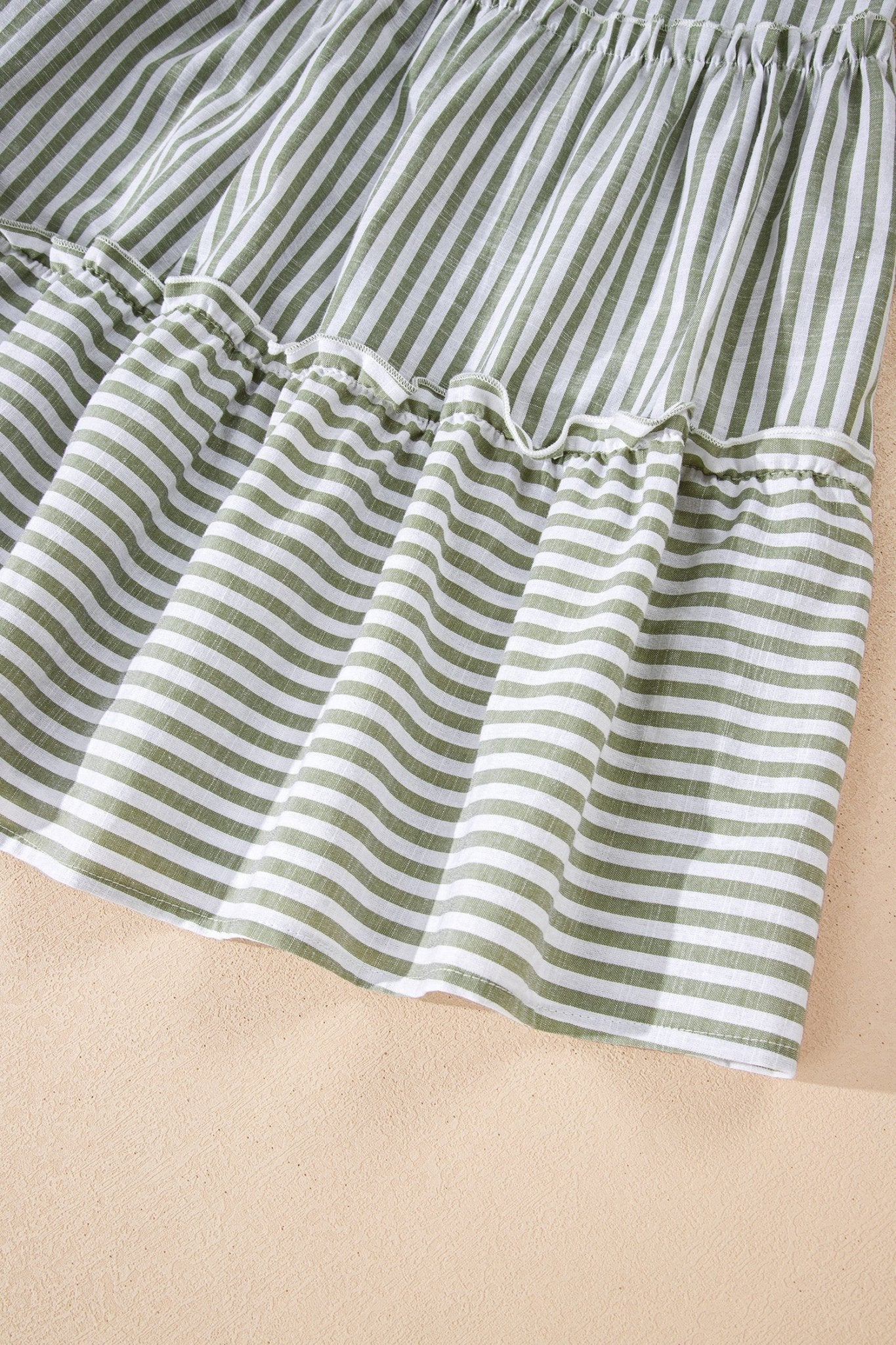 Stripe Tassel Tie-Neck Ruffle Tiered Dress - Rooted & Reckless Co.