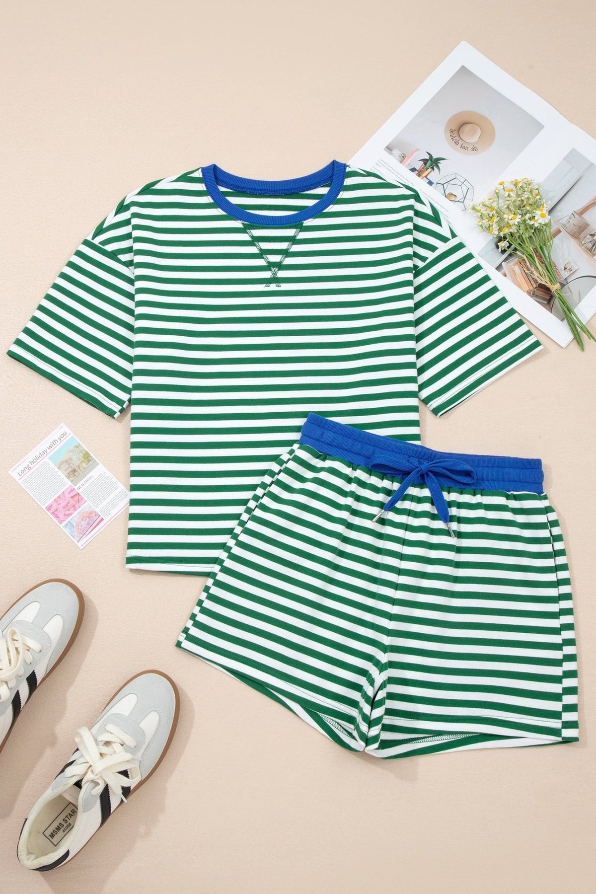 Stripe Terry Knit Top & Shorts Set - Rooted & Reckless Co.