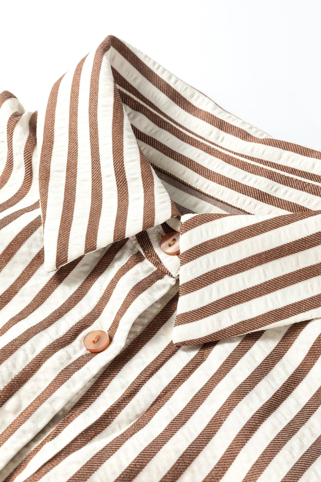 Stripe Textured 3/4 Sleeve Split Hem Midi Dress - Rooted & Reckless Co.