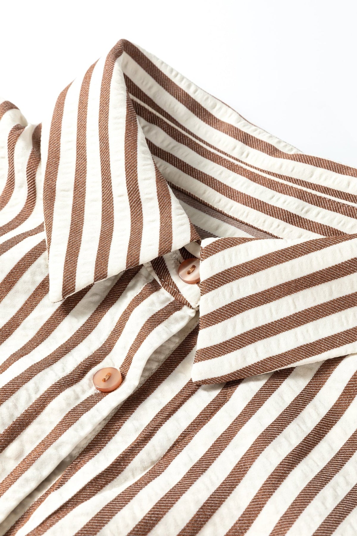 Stripe Textured 3/4 Sleeve Split Hem Midi Dress - Rooted & Reckless Co.